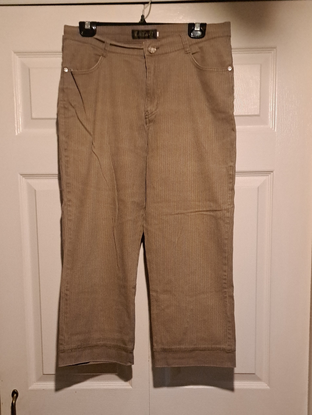 Womans Corduroy Straight-Leg Jeans - Brown Tan comfortable fit with stretch